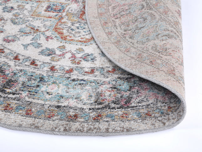Salsa Yanet Ivory & Multi Round Rug