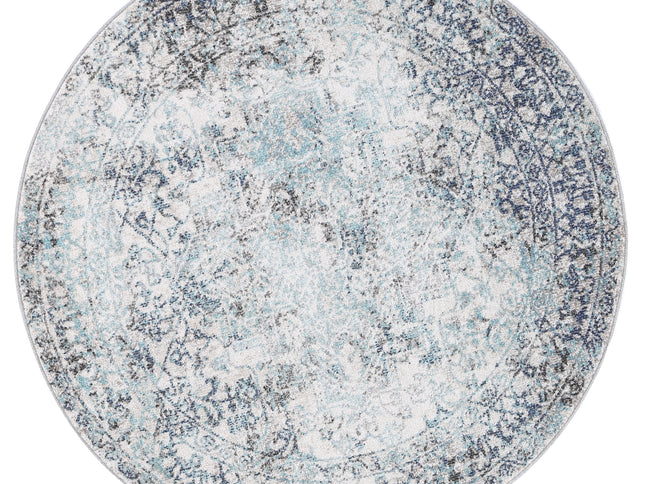 Salsa Adrianita Ivory & Blue Transitional Round Rug