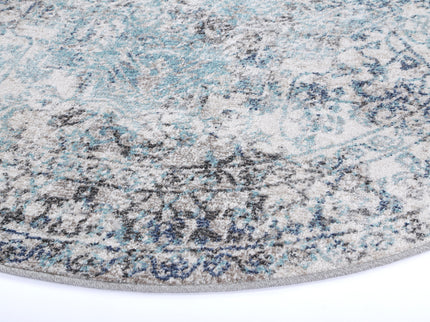 Salsa Adrianita Ivory & Blue Transitional Round Rug