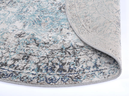 Salsa Adrianita Ivory & Blue Transitional Round Rug