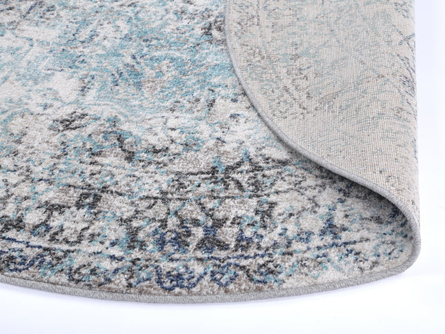 Salsa Adrianita Ivory & Blue Transitional Round Rug