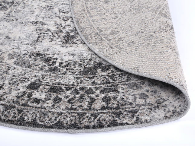 Salsa Carine Ivory & Grey Transitional Round Rug