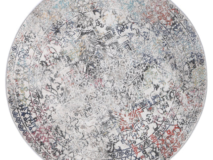 Salsa Maria Grey & Multi Transitional Round Rug