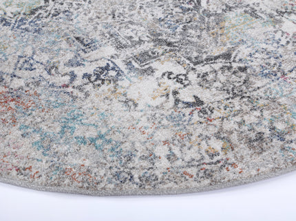 Salsa Maria Grey & Multi Transitional Round Rug