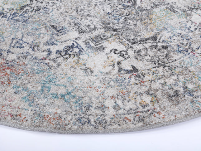 Salsa Maria Grey & Multi Transitional Round Rug
