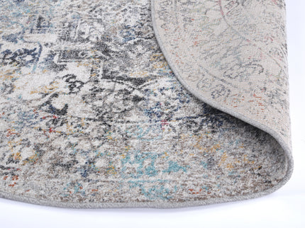 Salsa Maria Grey & Multi Transitional Round Rug