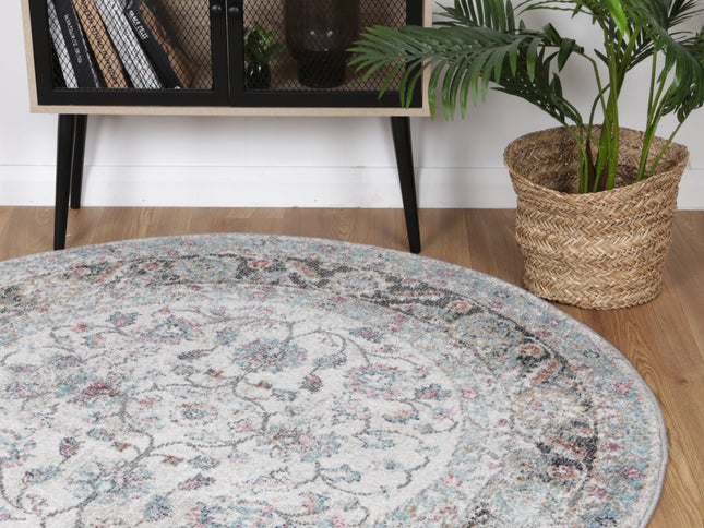 Salsa Anita Cream Transitional Round Rug