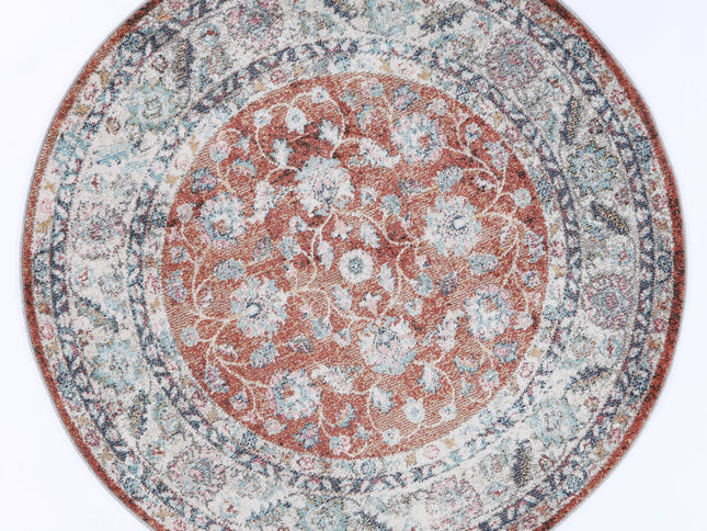 Salsa Luda Terracotta Transitional Round Rug