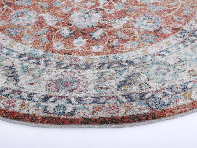 Salsa Luda Terracotta Transitional Round Rug