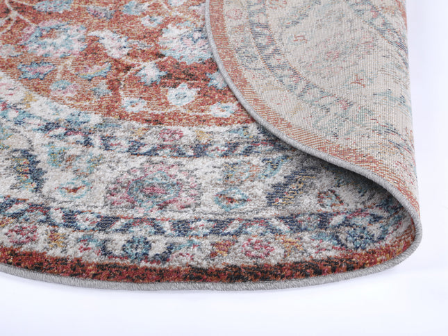Salsa Luda Terracotta Transitional Round Rug