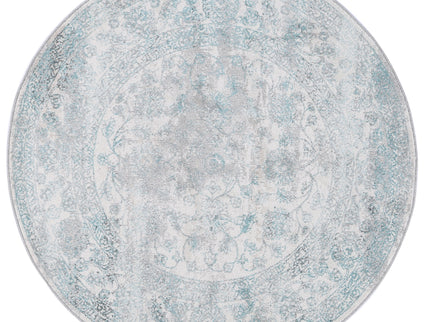 Salsa Peony Ivory & Blue Transitional Round Rug