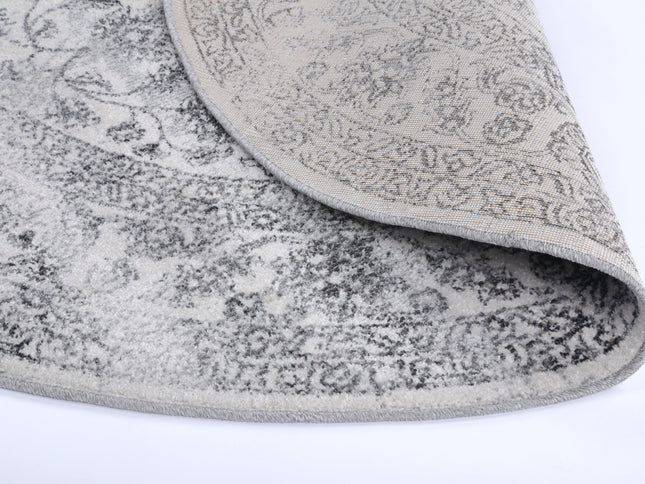 Salsa Serena Grey & Ivory Round Rug