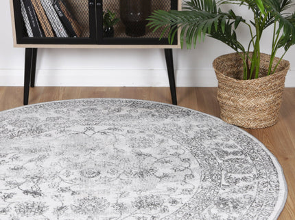 Salsa Serena Grey & Ivory Round Rug