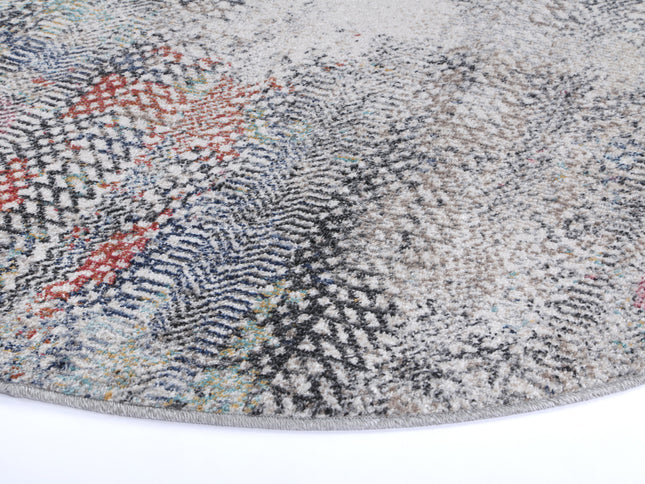 Salsa Ernesto Grey & Terracotta Tribal Round Rug