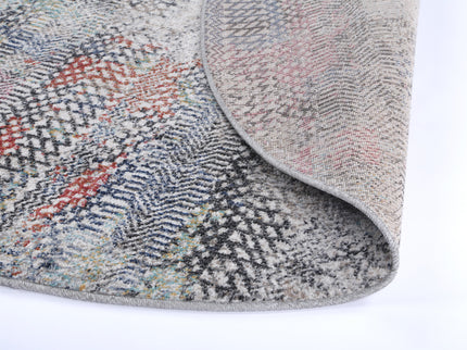 Salsa Ernesto Grey & Terracotta Tribal Round Rug