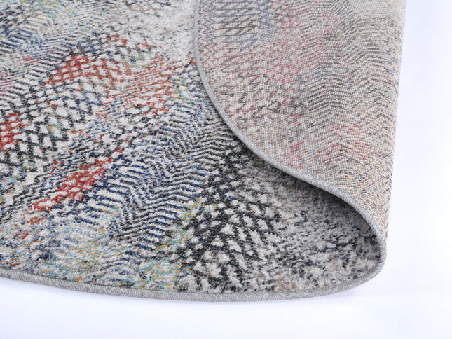 Salsa Ernesto Grey & Terracotta Tribal Round Rug