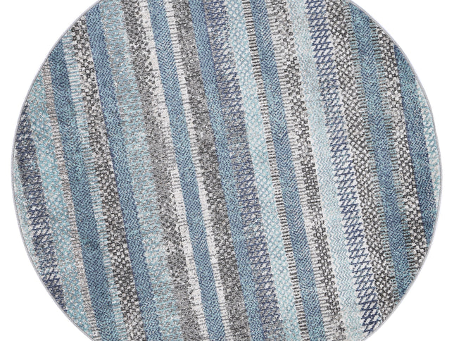 Salsa Luis Blue & Grey Tribal Round Rug