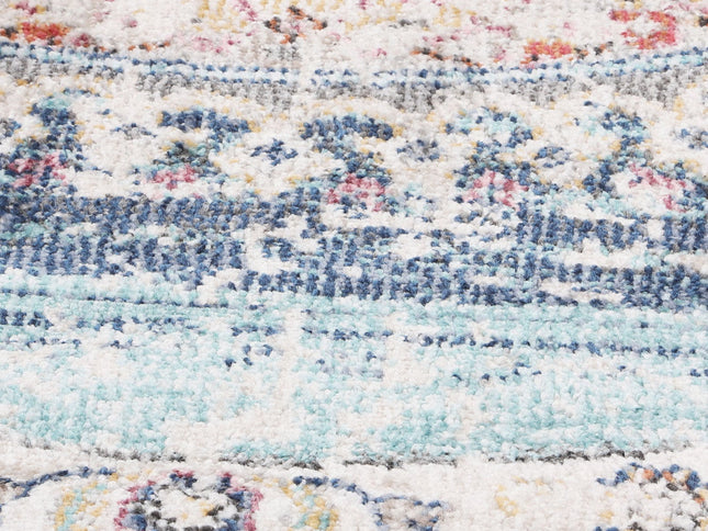 Salsa Hollow Medalion Transitional Navy & Multi Round Rug