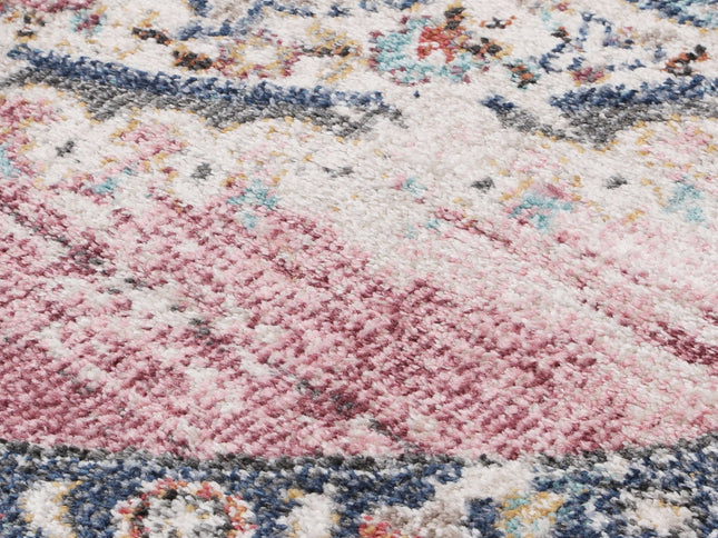 Salsa Hollow Medalion Transitional Blush Round Rug
