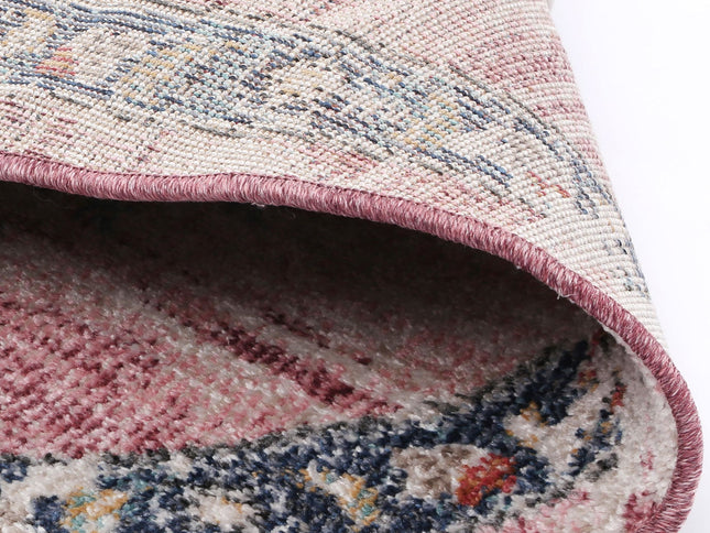 Salsa Hollow Medalion Transitional Blush Round Rug