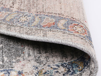 Salsa Hollow Medalion Transitional Grey Round Rug