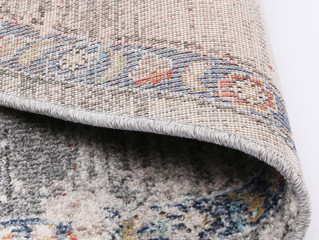 Salsa Hollow Medalion Transitional Grey Round Rug