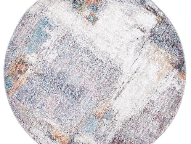 Salsa Aveza Abstract Grey Round Rug