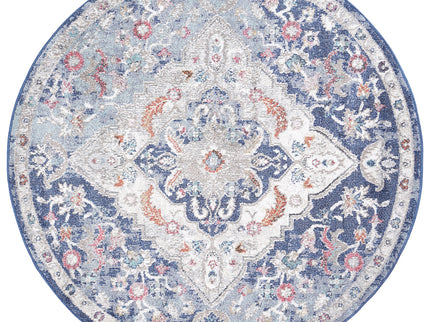 Salsa Alexander Transitional Navy Multi Round Rug