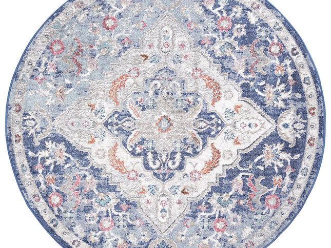 Salsa Alexander Transitional Navy Multi Round Rug