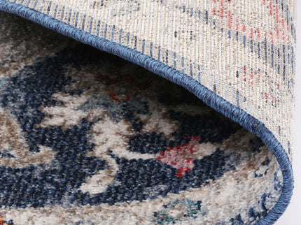 Salsa Alexander Transitional Navy Multi Round Rug
