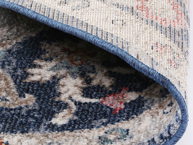 Salsa Alexander Transitional Navy Multi Round Rug