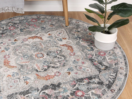 Salsa Alexander Transitional Grey Round Rug