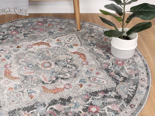 Salsa Alexander Transitional Grey Round Rug