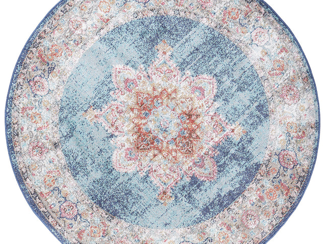 Salsa Brentwood Transitional Navy Round Rug