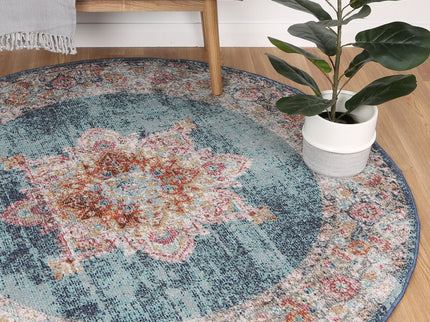 Salsa Brentwood Transitional Navy Round Rug