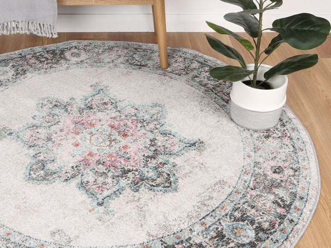 Salsa Brentwood Transitional Cream Round Rug