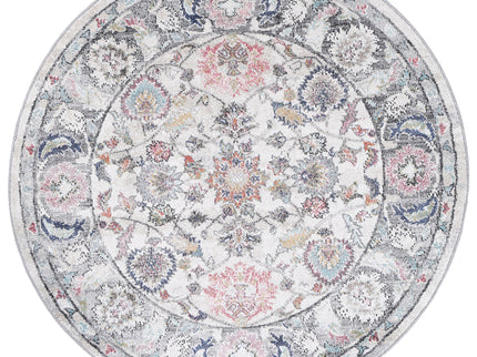 Salsa Crystal Transitional Cream Round Rug