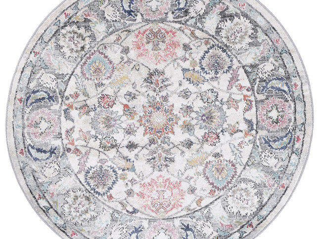 Salsa Crystal Transitional Cream Round Rug