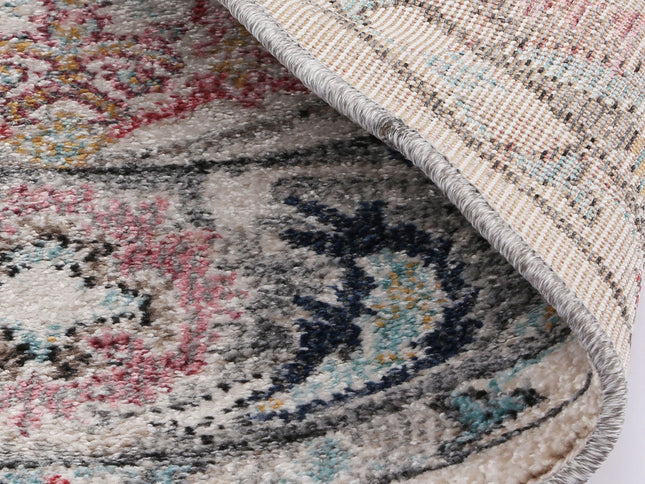 Salsa Crystal Transitional Cream Round Rug