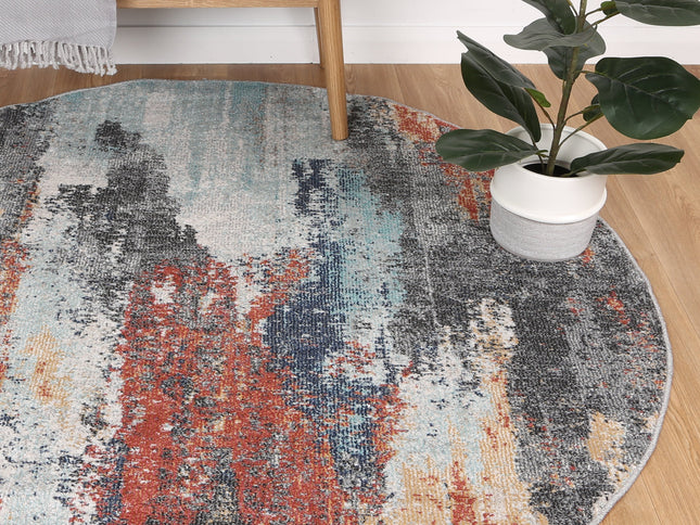Salsa Aveza Abstract Multi Round Rug