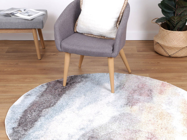 Santa Fe Zia Water Art Multi Round Rug
