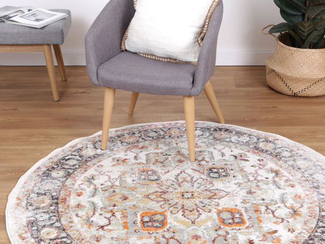 Santa Fe Morelia Vintage Cream Round Rug