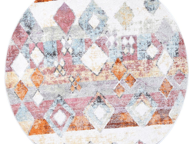 Santa Fe Mateo Tiled Multi Round Rug