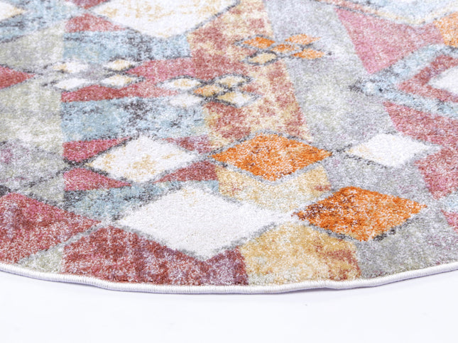 Santa Fe Mateo Tiled Multi Round Rug
