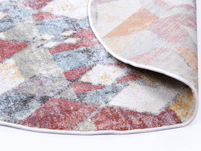 Santa Fe Mateo Tiled Multi Round Rug