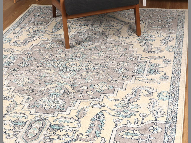Sicily Avola Grey & Blue Transitional Rug