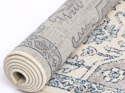 Sicily Avola Grey & Blue Transitional Rug