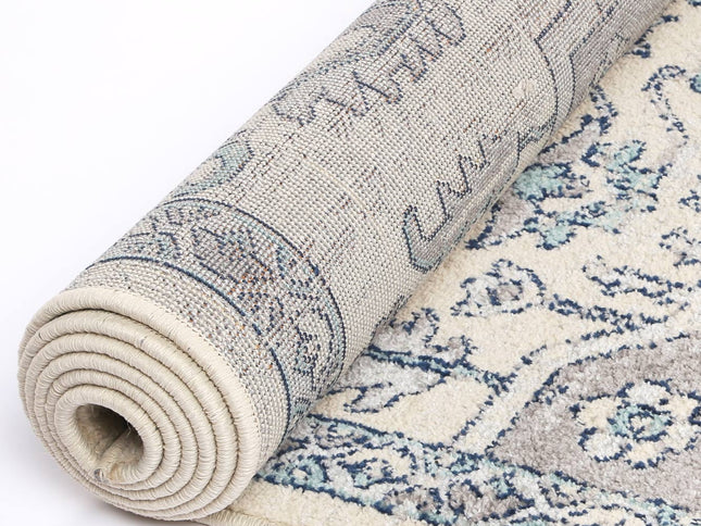 Sicily Avola Grey & Blue Transitional Rug