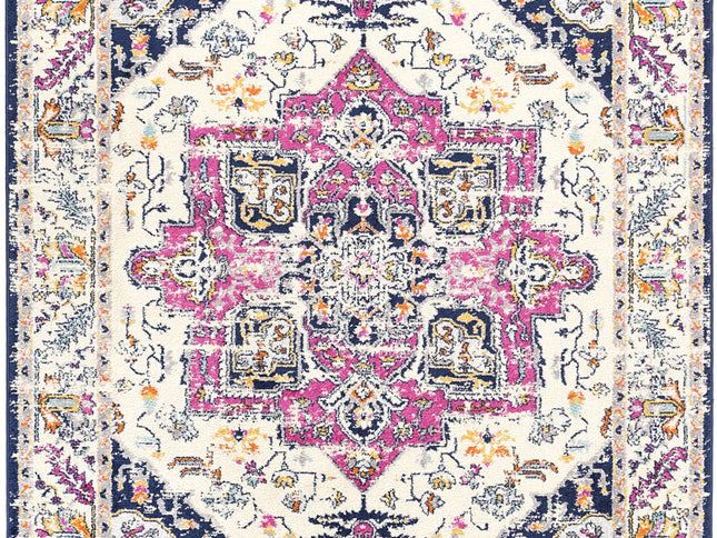 Sicily Nicosia Navy & Pink Transitional Rug