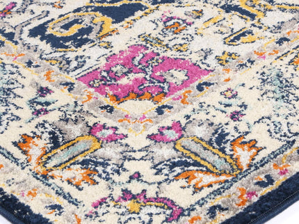 Sicily Nicosia Navy & Pink Transitional Rug